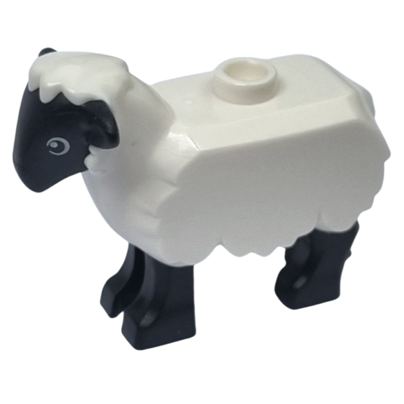 Sheep with Molded Black Head and Legs and Printed Eyes Pattern