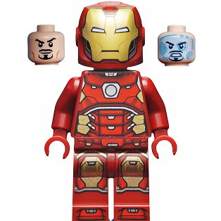 Iron Man - Silver Hexagon on Chest (Single Piece Helmet)
