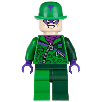 The Riddler, green and dark green zipper outfit