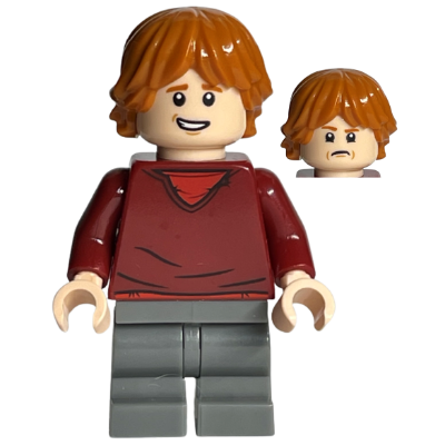 Ron Weasley - Dark Red Sweater, Dark Bluish Gray Medium Legs