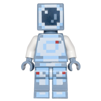 Minecraft Skin 4 (Astronaut) - Pixelated, White and Bright Light Blue Spacesuit and Dark Blue Visor