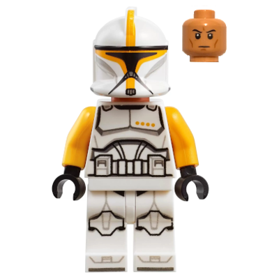 Clone Trooper Commander (Phase 1) - Bright Light Orange Arms, Nougat Head