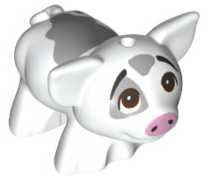Pig, Friends Style with Dark Bluish Gray Smooth Spots Pattern (Disney Pua)