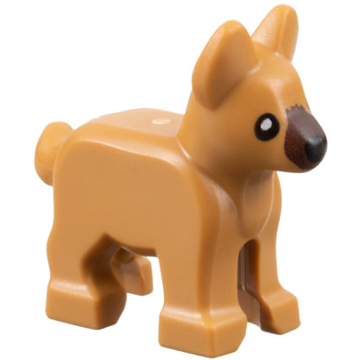 Dog, Alsatian / German Shepherd, Puppy with Dark Brown Muzzle, Black Eyes and Nose Pattern