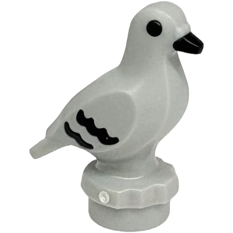 Bird, Pigeon with Molded Black Eyes, Beak and Feathers Pattern