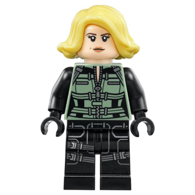 Black Widow - Black Jumpsuit, Bright Light Yellow Short Hair, Printed Legs