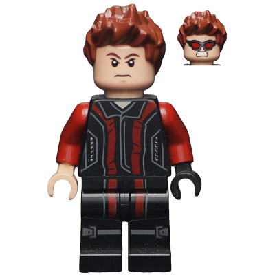 Hawkeye - Black and Dark Red Suit, Reddish Brown Spiked Hair