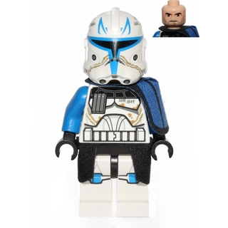 Captain Rex, 501st Legion (Phase 2) - Blue Cloth Pauldron, Black Cloth Kama, Large Eyes