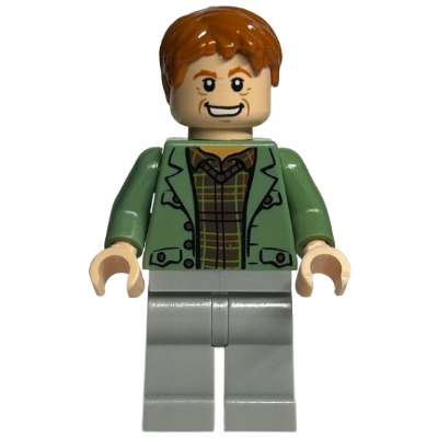 Arthur Weasley - Sand Green Open Jacket, Light Bluish Gray Legs