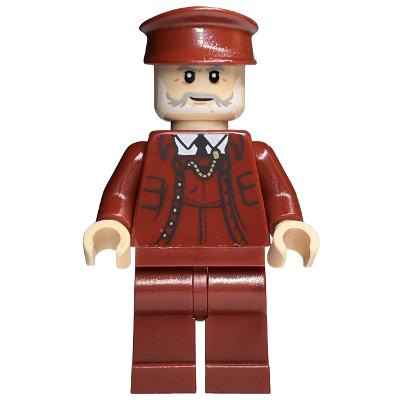 Train Conductor - Male, Dark Red Suit and Hat, Light Nougat Head