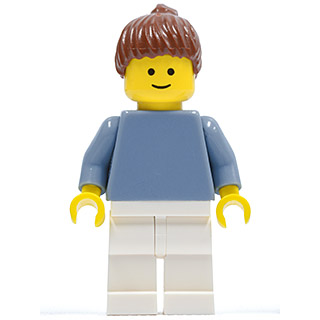 Plain Sand Blue Torso with Sand Blue Arms, White Legs, Reddish Brown Hair with Ponytail (Fire Brigade)