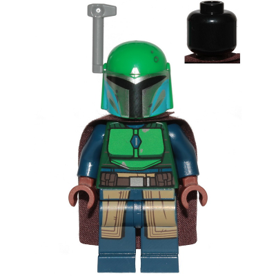 Mandalorian Tribe Warrior, Dark Brown cape, Green helmet