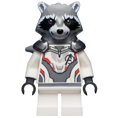 Rocket Raccoon - White Jumpsuit, Dark Bluish Gray Head