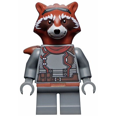 Rocket Raccoon - Dark Bluish Gray Outfit, Reddish Brown Head